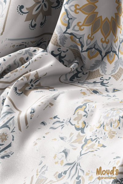Moud's Anatolia 4 Patterned Round Suede Carefree Tablecloth
