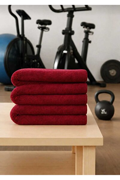 Mela Home Prosop de fitness și sport roșu Claret 3 bucăți - Uscare rapidă - P...