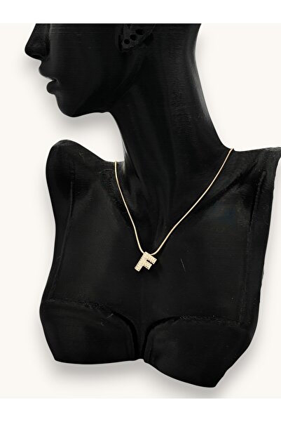 nftart.design Gold Letter and Heart Detailed Necklace