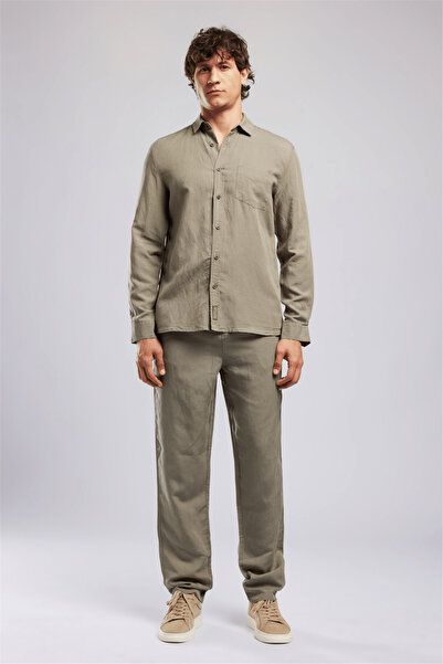 Lee Cooper Light Khaki Men's Regular Fit Shirt 262 Lcm 241006 Russo A. Haki̇