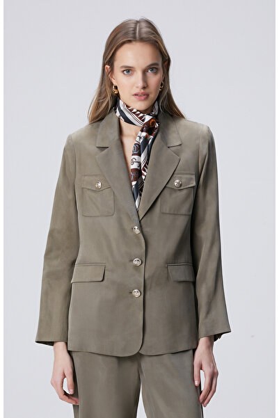 Network N-Green Haki Cupro Blazer Ceket