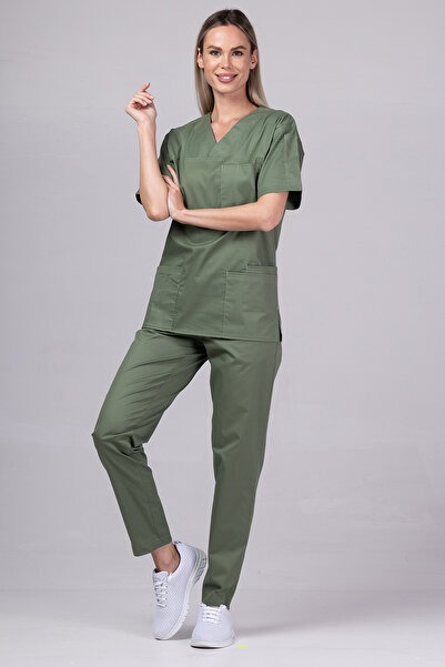 tag Costum medical pentru femei New Cotton Stretch, kaki