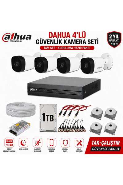 DAHUA 4'lü HD Kamera Sistemi - 1 TB HDD