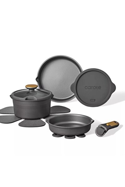 CAROTE 10-Piece Nonstick Cookware Set with Detachable Handle, PFOA-Free Healt...