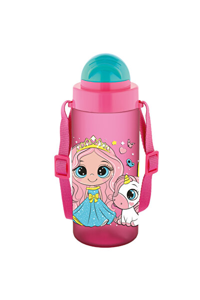 Noki Sticlă de apă pentru copii Tritan soft touch 500ml cu pai și curea de tr...
