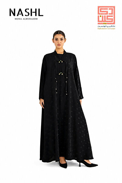 Dakakeen Concept “Al-Musammimah Nashl” Jacquard Crepe Abaya – Premium Elegant...