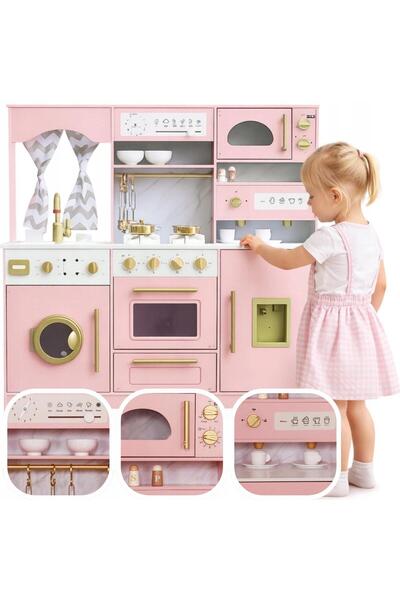 Smart Vibe Bucătărie copii MDF FrenchBistro™ Pastel Pink cu lumini, sunete, c...