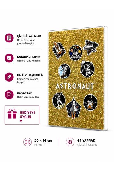 4nio Žuta astronautska sveska sa šljokicama