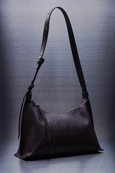 Manuka Textured Leather Shoulder Bag Brown