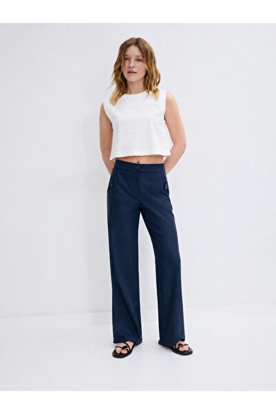 RESSHO High Waist Pocketed Polyviscon Palazzo Pants – Stylish Women's Trouser...