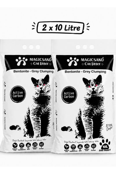 magicsand Aktif Karbon Kedi Kumu 10lt X 2 Adet- Cat Litter