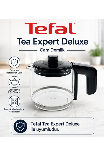 iyi parça Tea Expert Deluxe Muadil Cam Demlik Kapaklı