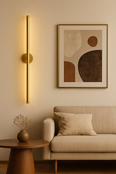 ERDEMER Modern Pilli Aplik Tak Çalıştır Kablosuz Ledli Aplik Eskitme Gold Pil Dahildir 70cm