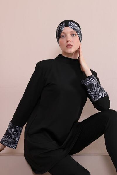 ICOLEXİN Yelpaze Kol (Palmiye) Tesettür Mayo