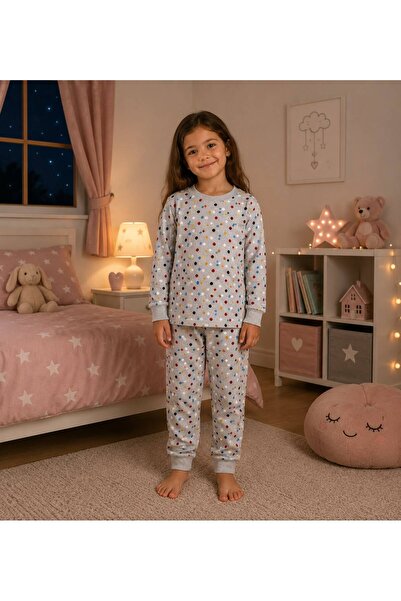 Fil Kids Devojčin set od Pamuk dela, sivi, dugi rukavi, Sezonsko pidžama