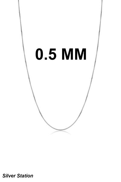 Silver Station 925 Ayar Gümüş Kolye İnce Zincir 40-45-50-55-60 cm