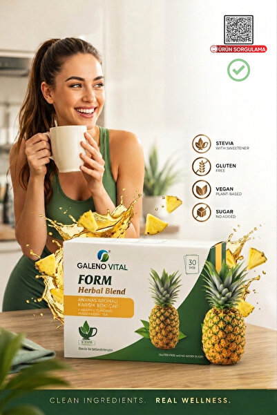 Galeno Vital Form Herbal Blend Bromelain Destekli Karışık Detoks Bitki Çayı 3...