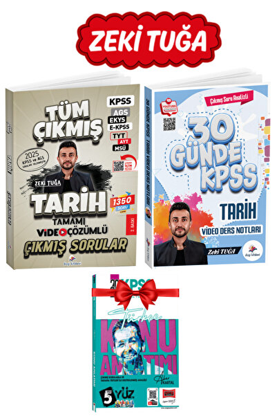 Dizgi Kitap Zeki Tuğa 2026 KPSS Tarih Tamamı Çözümlü Çıkmış Sorular+30 Günde ...
