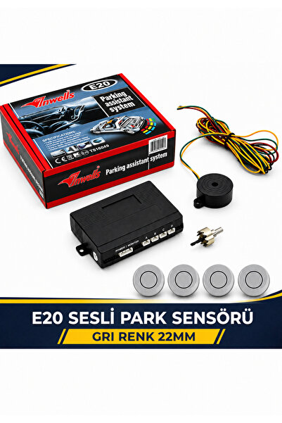 Inwells 22mm Sesli Park Sensörü 4 Lü Gri Geri Vites Park Destek Sistemi Araç ...