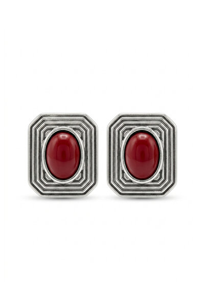 Charmist Steel Vintage Earrings Burgundy