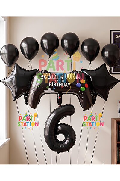 Parti Station Gamer Oyuncu Oyun Konsolu Yaş Folyo Balon Seti Gamer Oyuncu Pla...
