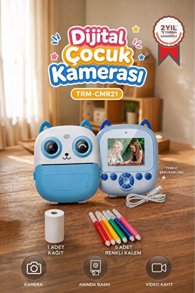 Torima Dijital Fotoğraf Makineleri Çocuk Termal Resim Kağıt Baskılı Yazıcı Ka...