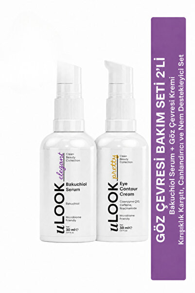 uLOOK Göz Çevresi Bakım Seti 2’li – Bakuchiol Serum + Göz Çevresi Kremi, Kırı...