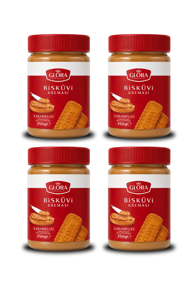 Glora Karamelize Bisküvi Kreması Smooth 350gr x 4 Adet