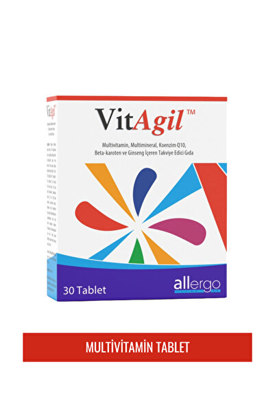 Vitagil Multivitamin, Multimineral, Koenzim Q10, Beta-karoten ve Ginseng - 30...