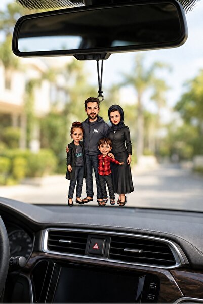 Genel Markalar Kişiye Özel Evli Bay 4 Kişilik Aile Araba Dikiz Ayna Süsü - An...