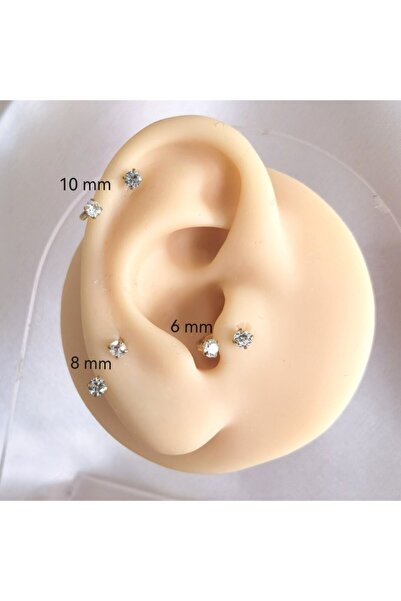 Bylin %100 316 L Cerrahi Çelik Zirkon Taşlı At Nalı Piercing - 1 Adet