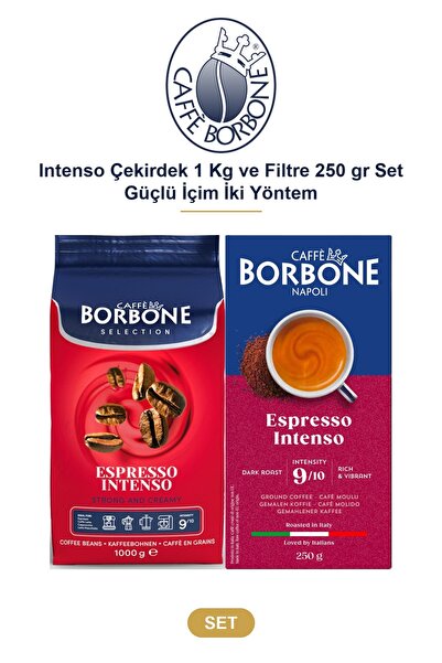 Caffe Borbone Caffè Borbone Intenso Coffee Beans 1 kg and Filter 250 Gr Set S...