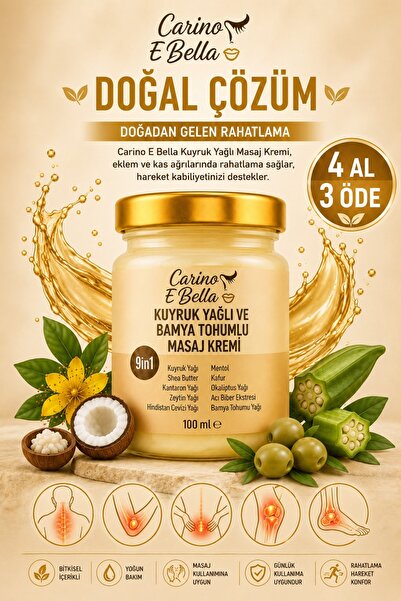 Carino E Bella Kuyruk Yağlı ve Bamya Tohumlu Masaj Kremi 100 ML
