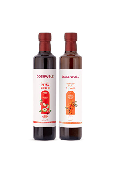 Dosewell Katkısız Elma ve Alıç Sirkesi Paketi Doğal Fermantasyon 2x500 ml
