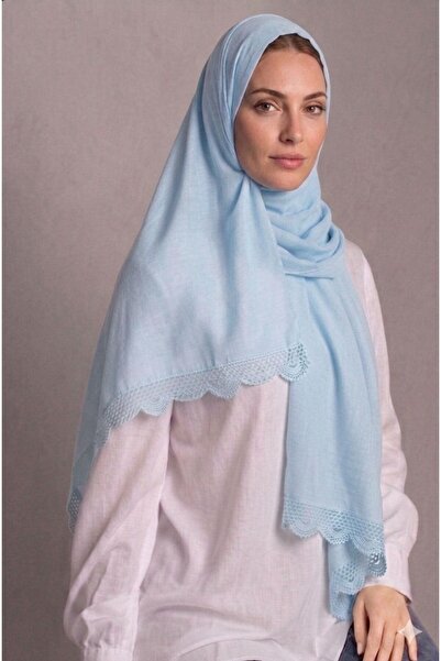 Veil Designer Sky Blue Shawl with Oye Work and Koroshi in Japanese Fabric on ...