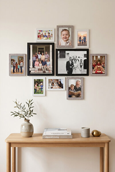 Frapan Home GLX 10 Parça Ahşap Resim Fotoğraf Çerçeve Seti