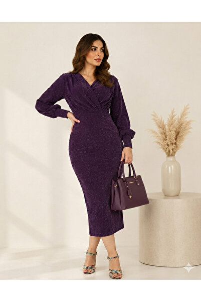 MQ Crepe Fabric Dress with Tulle Sleeves from Turkish Collection Style