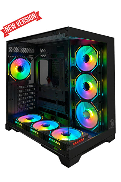 GAMELİNE Robust Premium 7x RGB Fanlı USB 3.0 TYPE-C Gaming Bilgisayar Kasası ...