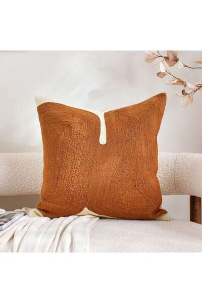 PAN HOME Oslo Embroidery Cushion Cover 50x50cm Honey