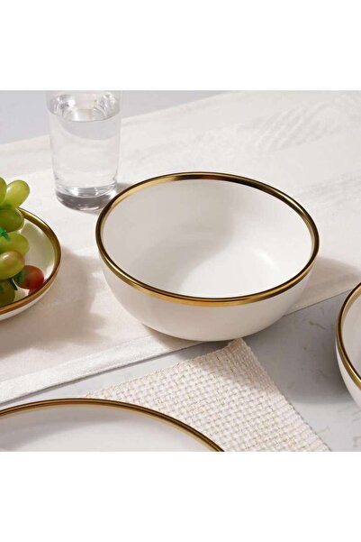 PAN HOME Regale Soup Bowl Dia19cm - White And Gold