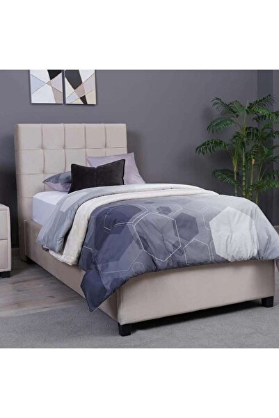 PAN HOME هيرمونيا هيدبورد مخمل بيج L-120: ارتفاع 125 سم