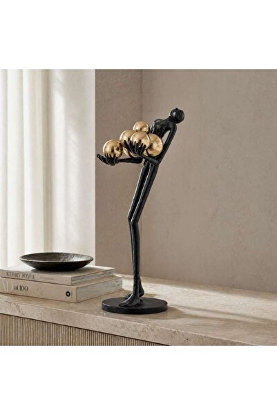 PAN HOME Barakat Metal Balance Human Decor Sculpture 21x15x50cm - Black
