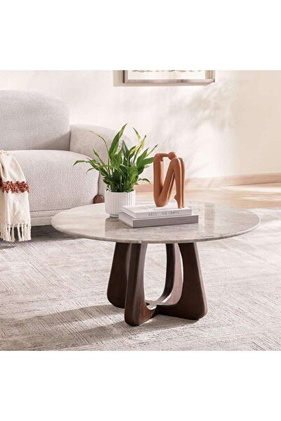 PAN HOME Prisien Coffee Table Marble - Beige Walnut