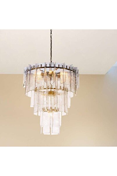 PAN HOME Carlton Handcrafted Glass 10-light E27 Luxury Chandelier 89x89x100cm...