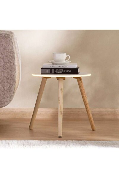 PAN HOME Trellis Accent Table Wood - White & Natural