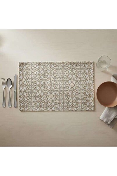 PAN HOME طقم مفارش طاولة هيريتيج أورينتا من 4 قطع 33×45 سم - لون صدئ