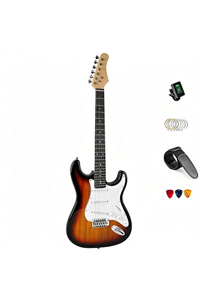 sharpdo 39-Inch Electric Guitar Brown + 5 Accessories, include Guitar bag + T...