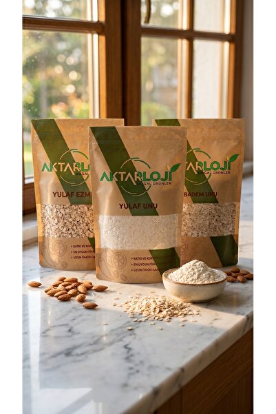 aktarloji 1 Kg Yulaf Ezmesi + 1 Kg Yulaf Unu + 100 Gr Badem Unu