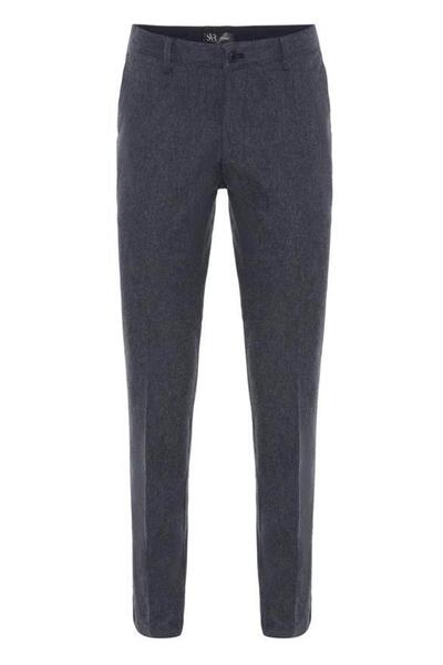 SÜVARİ Lacivert Regular Armürlü Pantolon