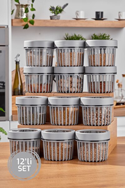 Stile Cucina Gray Linea 12-Piece Round Storage Set - 0.50 Liters